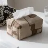 Caixa de lenços bordada em 3D estilo retrô transfronteiriça, caixa de lenços para carro, decoração de mesa para casa e pousada, dispensador de papel toalha