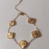 Pulsera Popular Transfronteriza de la Suerte de Cinco Flores con Patrón Completo para Mujer, Juego de Moda de 18K, Joyería que No se Desvanece, Ventas Directas del Fabricante