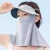 Mascarilla Protectora Solar Cara Completa Facekini Seda de Hielo para Mujer Verano Anti-UV Estéreo Versátil Simple Sombrilla Mascarilla para Ciclismo