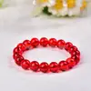 Pulsera de Cuentas Redondas de Vidrio de un Solo Círculo para Hombres y Mujeres, Pulsera Roja, Amarilla, Blanca, Verde, Negra, Marrón, 8-14 mm, Producto Popular de Puesto Callejero, Suministro al por Mayor