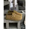 Sapatos Birkenstock Ken com Sola Grossa, Cobertura Total, Aumento de Altura, Novo Outono 2026, Retro, Couro Genuíno, Slip-on, Sola Macia, Sapatos Birkenstock Femininos