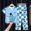 Atacado Pijamas Infantis Novos Primavera e Verão Calças de Manga Curta Traje de Menino Corredor Desenho Animado Menina Princesa Roupas de Casa