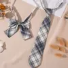 Jk Small Tie Preto Feminino Estilo Universitário Uniforme Gravata Borboleta Xadrez Camisa Sem Gravata Acessórios Decorativos Menina