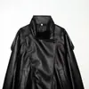 Comercio Exterior Ropa de Mujer 2026 Verano Nuevo Estilo Estilo Europeo y Americano Chaqueta de Motocicleta Negra con Cuello Alto Abrigo de Imitación de Cuero 4391892