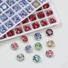 Ornamentos para Broca de Unha Dongzhou 6MM Corte Rosa Ponta Inferior Acessórios para Broca Brincos DIY Broca de Vidro K9 Super Brilhante Broca de Unha