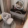 Penteadeira de Quarto de Luxo, Integrada e Simples, Novo Estilo para Apartamentos Pequenos, Mesa de Maquiagem Tendência Estilo Ins, Mesa de Maquiagem Transparente