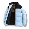 Abrigo acolchado de algodón para hombre con bloqueo de grafeno cálido cálido para pareja, estilo de costura otoño e invierno, cortavientos engrosado con cuello alto