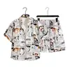 Traje de Performance para Jardim de Infância Estilo Étnico Dai Roupa Familiar Camisa Floral Masculina e Feminina Manga Curta Retrô Havaiana Tendência de Roupa Infantil