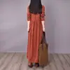 Vestido Largo Casual con Cinturón de Lazo Estampado Floral Artístico Retro Nuevo Otoño 2026