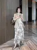 Falda de Pastel con Estampado de Leopardo Blanco Suave 26 Nuevo Estilo de Verano Irregular en Capas con Volantes de Gasa Larga para Mujer 1557