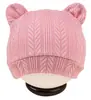 Sombrero para Bebé Recién Nacido Más Vendido en Amazon Lindo Sombrero de Punto con Orejas de Oso para Niños y Niñas Moda Sombrero sin Visera Venta al por Mayor