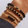 Pulseiras Transfronteiriças Europeias e Americanas, Pulseiras de Miçangas Doces e Descoladas Feitas à Mão, Conjunto de Pulseiras Coloridas com Design Simples da Moda