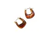 Brincos Vintage Cor Marrom Maillard para Mulheres, Novos Brincos Argola Populares 2026, Acessórios de Orelha Elegantes de Luxo Leve para Outono e Inverno