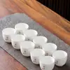 Tazas de Té de Porcelana de Jade Blanco Dehua 6 Piezas, 8 Piezas, 10 Piezas Juego de Té Cerámico Kung Fu Juego de Tazas de Té Pequeñas