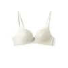 Roupa Íntima Feminina Lisa Sem Costura, Confortável, Sem Aro, Top Fino, Base Grossa, Efeito Push-Up para Seios Pequenos, Sutiã Respirável de Verão Anti-Queda