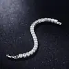 Pulseira Tennis Elegante com Cristais Brilhantes, Cor de Fogo Alta 6mm, Bolha de Diamante Cravejada de Diamantes Transfronteiriça Corrente para Mulheres