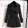 Nueva colección ZLS: gabardina de mujer hasta la rodilla, colección primavera/otoño 2025, diseño elegante, doble botonadura estilo británico, longitud media, prenda exterior de corte holgado