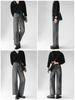 Jeans Americanos Retro Desgastados Estilo Coreano Pantalones Holgados para Hombre Primavera y Otoño Lavado Artesanal Pesado Agua Pantalones Rectos