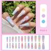 Uñas Postizas Estilo Ins Transfronterizo Deseo Puro Mate Esmerilado Impreso en 3D Uñas Postizas Largas para Manicura