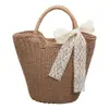Bolsa Tote de Grande Capacidade para Mulheres 2026 Primavera Novo Estilo Diário Estilo Nicho Francês Palha Trançada Ombro Bolsa Saco para Comutar