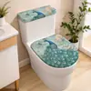 Funda de Inodoro de Tela de Mármol con Flores de Plantas Transfronterizas Juego de 2 Piezas Cubierta Protectora de Baño para el Hogar Fabricante Venta al por Mayor