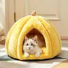 Cama para gato em formato de abóbora, cama quente de inverno para cachorro, cama para pet que permite se esconder, cama para gato, adequada para coelhos e porquinhos-da-índia, suprimentos universais para pets
