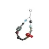 Cadena para teléfono estilo Ins con estrellas rojas, cordón para funda de teléfono de rugby, accesorio de cadena para cámara con cuentas DIY
