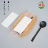 Palitos Descartáveis Conjunto de Quatro Peças Personalizados Palitos Comerciais para Viagem Pacote de Utensílios para Viagem Configuração para Atacado Pode Ser Personalizado