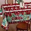 Navidad Hogar Sala de Estar Mesa de Comedor Atmósfera Decoración Mantel Impreso Muñeco de Nieve Árbol de Navidad Mantel Largo Venta al por Mayor