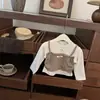 Conjunto Elegante de Duas Peças Falsas para Meninas, Camisola de Manga Longa, Camada Base, Novo Tendência 2026