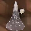 Youlapan V202 Velo de Novia de Ensueño Velos Largos para Estudio Fotográfico Velos con Cola de Flor de Lujo Ligero Cosidos a Mano