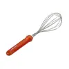 Batidor de huevos de mano de acero inoxidable 304 con mango de PP antibacteriano de iones de plata, para colgar para escurrir y almacenar, para mezclar líquido de huevo y masa