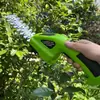 Podador de Sebes Elétrico, Tesoura de Poda Recarregável de Dupla Finalidade, Podador de Sebes de Uma Mão com Bateria de Lítio, Ferramenta de Jardinagem