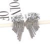 Estilo Europeo y Americano Strass Borla Exagerada Moda Elegante Pendientes de Lujo Cuadrado Diamante Diseño Pesado Nicho Pendientes de Lujo Ligero