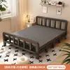 Cama Dobrável Cama de Casal 1,5m Doméstica Simples Reforçada Cama de Solteiro Dormitório de Adultos Aluguel Portátil Placa Dura Cama de Ferro