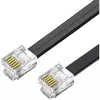 Cable Telefónico Plano de Cobre Puro RJ12 de 6 Núcleos Cable de Red de Seis Núcleos RJ11 Cable de Conexión de Señal 6P6C Producto Terminado con Conector de Cristal