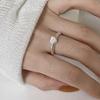 Anillo de Dedo de Plata Esterlina S925 Diseño Nicho de Lujo Ligero Anillo Doble de Amor Anillo Abierto Simple Personalizado de Moda para Mujer