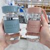Vidrio con asa Japonés literario pequeño fresco portátil transparente con juego de tazas casual personalidad simple oficina vaso de agua