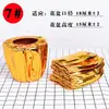 Juego de Fundas Doradas para Macetas para Naranjas de Año Nuevo, Flores Doradas de Año Nuevo de Tela, Funda Dorada para Maceta de Navidad, Funda Verde para Maceta de Plantas, Decoración Festiva para Ceremonia de Inauguración, Mai Tai Bao