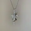 Novo Colar Cruzado de Cobra Python para Mulheres Aço Titânio Não Desbota Doce Cool Sexy Personalidade Retrô Colar Cruz Longo