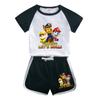 Ropa para niños, traje de manga corta, ropa de verano para niños, estilo occidental, nuevos pantalones cortos para niños y niñas, conjunto de dos piezas de moda casual al por mayor