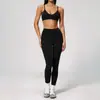 2026 Novo Conjunto de Roupas de Yoga da Moda Cintura Alta Levanta-Bumbum Fitness ao Ar Livre Corrida Esportes Conjunto Fitness para Mulheres 9616