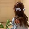 Horquilla con lazo de camelia de primavera para mujer, con clip lateral de flor en la parte posterior de la cabeza, con clip de pico de pato, accesorios para el cabello, tocado de gran sentido