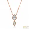 Collar de Plata de Ley S925 con Moissanita Completa Doble Gota de Agua Todo Plata 925 Cadena para Clavícula de Moissanita Venta al por Mayor de Punto Transfronterizo para Mujeres