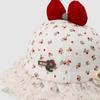 Sombreros de Encaje para Niñas de Primavera y Otoño, Sombreros de Pescador Súper Lindos con Lazo para Bebés de 1 a 3 Años, Sombreros de Pescador Versátiles Estilo Coreano