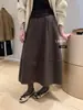 Té Verde Limón Otoño/Invierno Nuevo Coreano Alta Inteligencia Atmósfera Lana Versátil Adelgazante Casual Dobladillo Tulipán Falda Ropa de Mujer