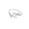 Anillo de Cola Estilo Mismo de la Biblia Coreana Shin Min Er Lee Anillo de Personalidad para Mujer Anillo de Hojas Anillo Abierto