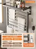 Estante Inteligente Eléctrico para Toallas para Baño, Calentamiento y Secado Eléctrico sin Perforación, Estante de Aluminio para Espacio de Almacenamiento en el Hogar