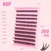 Comércio Exterior Cílios Postiços Transfronteiriços 30P-80P, Cílios em tufos Enrolados, Segmentados, Volume Grande, Densos, Estilo Europeu e Americano, Curvados