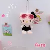 Traje de baño Hawaiano Gafas de Sol Llavero Gato Kt Colgante Creativo Bikini Gato Kate Colgante Pareja Adorno para Colgar en la Mochila Escolar